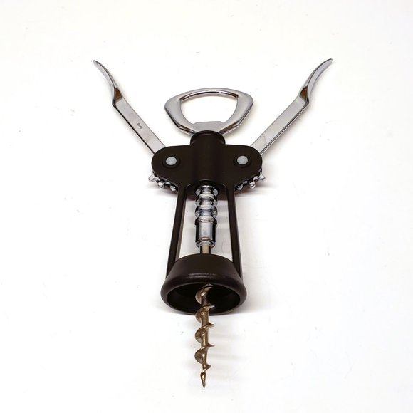 Wing Corkscrew Chrome Plated Steel Wine Bottle Opener Cork Screw Made in ITALY - Picture 3 of 9